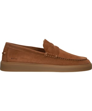 Slip-ons van het merk Blackstone. In de kleur COGNAC. Gemaakt van Suede met een voering van Leather. Deze schoen is gemaakt met een Cup zool.