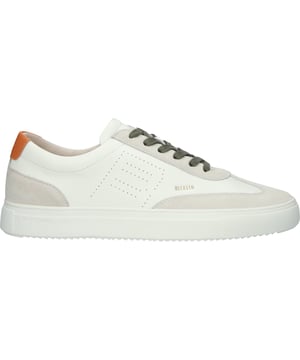 Sneaker (low) van het merk Blackstone. In de kleur WHITE ORANGE. Gemaakt van Leather met een voering van Leather. Deze schoen is gemaakt met een Cup zool.