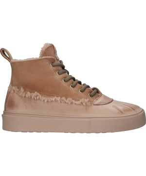 Sneaker (high) van het merk Blackstone. In de kleur NUDE. Gemaakt van Double Face Leather met een voering van Sheepskin. Deze schoen is gemaakt met een Cup zool.