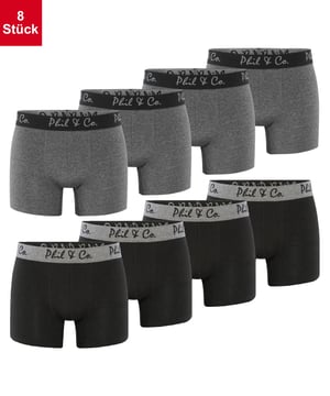 Herenboxershorts in een betaalbare multi-pack van Phil & Co. Berlin. Bestel je nieuwe favoriete ondergoed vandaag nog en overtuig jezelf van de onverslaanbare prijs-kwaliteitverhouding van Phil & Co. Berlin! De betaalbare herenshorts bieden optimaal comfort. De aangename katoenmix flatteert de huid, garandeert vormbehoud en optimaal comfort. De shorts hebben geen irriterende naden in het zitvlak. De brede contrasterende tailleband geeft de shorts de finishing touch en zorgt ervoor dat de shorts niet afzakken en blijven waar ze horen - zonder in te snijden. Om ervoor te zorgen dat niets krast of jeukt, heeft Phil & Co. bewust afgezien van vervelende labels op de boxershorts en de verzorgingsinstructies erop afgedrukt