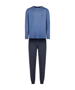 Cómodo pijama de Phil & Co. Berlín. El pijama tiene un corte amplio, holgado y acogedor. La cintura muy elástica y suave ejerce poca presión y hace que sean cómodos de llevar. Los conjuntos se componen de un pantalón y un top en diferentes diseños.
