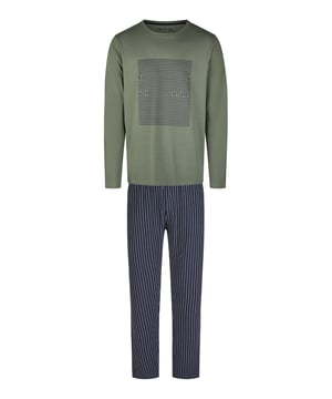 Cómodo pijama de Phil & Co. Berlín. El pijama tiene un corte amplio, holgado y acogedor. La cintura muy elástica y suave ejerce poca presión y hace que sean cómodos de llevar. Los conjuntos se componen de un pantalón y un top en diferentes diseños.