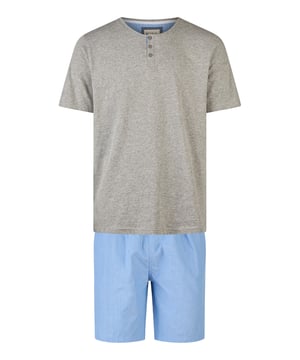 Comfortabele pyjama van Phil & Co. Berlin. De pyjama heeft een wijde, losse en knusse snit. De zeer elastische en zachte tailleband veroorzaakt weinig druk en maakt hem comfortabel om te dragen. De sets bestaan uit een broek en een top in verschillende dessins.