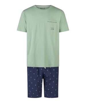 Comfortabele pyjama van Phil & Co. Berlin. De pyjama heeft een wijde, losse en knusse snit. De zeer elastische en zachte tailleband veroorzaakt weinig druk en maakt hem comfortabel om te dragen. De sets bestaan uit een broek en een top in verschillende dessins.