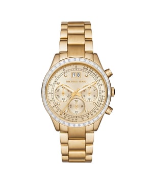 Michael Kors Dameshorloge Kwarts Roze Goud• Materiaal kastdeksel: Roestvrij staal• Soort glas: Mineraal• Materiaal Band: Roestvrij Staal• Kleur kast: Roze Goud• Waterdichtheid: 50 m (5 ATM)• Diameter: