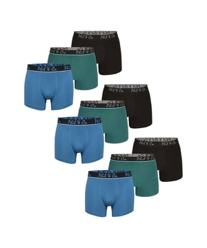 Trunks in een multi-pack van Phil & Co; voor iedereen die van comfortabel houdt! De sets bestaan uit zes retro shorts in verschillende designs. De liefdevol ontworpen zwembroeken voegen variatie toe aan je garderobe. De materiaalmix van zacht katoen en comfortabele stretchvezels garandeert vormbehoud en comfort. De shorts hebben geen irriterende naden bij het zitvlak. De brede contrasterende tailleband geeft de shorts de finishing touch en zorgt ervoor dat de shorts niet afzakken en blijven zitten waar ze horen, zelfs onder druk.