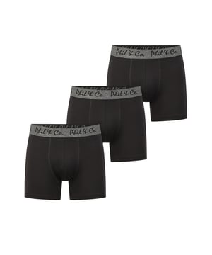 Trunks in een multi-pack van Phil & Co; voor iedereen die van comfortabel houdt! De sets bestaan uit drie retro shorts in verschillende designs. De liefdevol ontworpen zwembroeken voegen variatie toe aan je garderobe. De materiaalmix van zacht katoen en comfortabele stretchvezels garandeert vormbehoud en comfort. De shorts hebben geen irriterende naden bij het zitvlak. De brede contrasterende tailleband geeft de shorts de finishing touch en zorgt ervoor dat de shorts niet afzakken en blijven zitten waar ze horen, zelfs onder druk.
