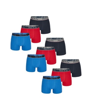 Trunks in een multi-pack van Phil & Co; voor iedereen die van comfortabel houdt! De sets bestaan uit zes retro shorts in verschillende designs. De liefdevol ontworpen zwembroeken voegen variatie toe aan je garderobe. De materiaalmix van zacht katoen en comfortabele stretchvezels garandeert vormbehoud en comfort. De shorts hebben geen irriterende naden bij het zitvlak. De brede contrasterende tailleband geeft de shorts de finishing touch en zorgt ervoor dat de shorts niet afzakken en blijven zitten waar ze horen, zelfs onder druk.