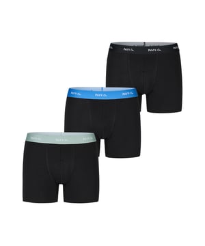 Trunks in een multi-pack van Phil & Co; voor iedereen die van comfortabel houdt! De sets bestaan uit drie retro shorts in verschillende designs. De liefdevol ontworpen zwembroeken voegen variatie toe aan je garderobe. De materiaalmix van zacht katoen en comfortabele stretchvezels garandeert vormbehoud en comfort. De shorts hebben geen irriterende naden bij het zitvlak. De brede contrasterende tailleband geeft de shorts de finishing touch en zorgt ervoor dat de shorts niet afzakken en blijven zitten waar ze horen, zelfs onder druk.