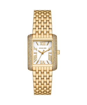 Michael Kors Dameshorloge Kwarts Goud• Materiaal kastdeksel: Roestvrij staal• Soort glas: Mineraal• Materiaal Band: Roestvrij Staal• Kleur kast: Goud• Waterdichtheid: 50 m (5 ATM)• Diameter: 26 mm