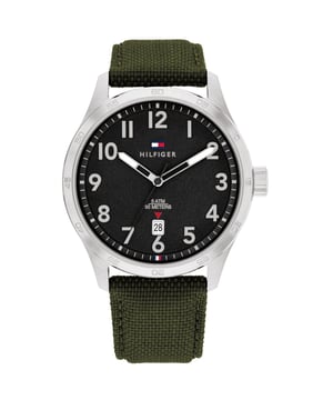 Tommy Hilfiger 1710593 - Reloj para hombre cuarzo acero inoxidable• material: acero inoxidable• cristal: minèral• pulsera: cuero• correa: plateado• resistencia al agua: 50 m (5 ATM)• tamaño de la caja: 43 mm