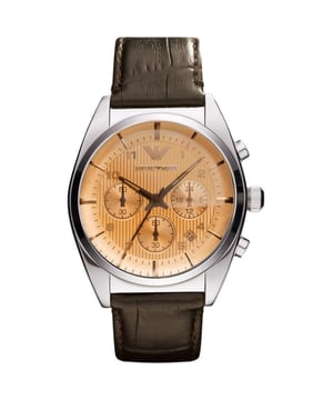 Emporio Armani AR0395 - Reloj para hombre cuarzo acero inoxidable• material: acero inoxidable• cristal: minèral• pulsera: cuero• correa: gris• resistencia al agua: 50 m (5 ATM)• tamaño de la caja: 43 mm