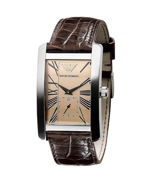 Emporio Armani Herenhorloge Kwarts Grijs• Materiaal kastdeksel: Roestvrij staal• Soort glas: Mineraal• Materiaal Band: Leer• Kleur kast: Grijs• Waterdichtheid: 50 m (5 ATM)• Diameter: 32 mm