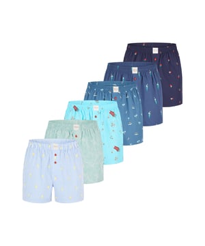 Comfortabele geweven boxershort van zacht materiaal. De shorts hebben een wijde en losse snit. De zeer elastische, zachte tailleband veroorzaakt weinig druk en maakt hem comfortabel om te dragen. Deze broek heeft ook een verborgen gulp met één knoop en een label op de voorkant van de tailleband.