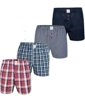 Estos calzoncillos clásicos de algodón para hombre son la personificación de la comodidad y el estilo. Con sus patrones tradicionales, los pantalones son el compañero ideal para cada día. Los tejidos de algodón son suaves con la piel, transpirables y duraderos. Se adaptan a cada movimiento y se mantienen en su sitio durante todo el día. Ya sea para usar en la oficina, durante actividades deportivas o simplemente en casa en el sofá, estos calzoncillos bóxer tejidos ofrecen comodidad y estilo durante todo el día. Gracias a la amplia gama de tallas, hay algo para casi todo el mundo. El paquete múltiple ofrece una gran ventaja de precio respecto a los calzoncillos sueltos. Calidad 100% a un precio imbatible.