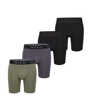 Ontdek onze retroshorts met lange pijpen voor heren in een praktische multi-pack van Phil & Co. Berlin. Bestel je nieuwe favoriete ondergoed vandaag nog en ervaar zelf de onverslaanbare prijs-kwaliteitverhouding waar Phil & Co. Berlin bekend om staat. Deze betaalbare herenslips bieden uitstekend comfort. De aangename katoenmix is zacht voor je huid, garandeert vormbehoud en biedt maximaal comfort. Deze shorts zijn vrij van irriterende naden bij het zitvlak. De brede contrasterende tailleband geeft de shorts een aantrekkelijke look en zorgt ervoor dat ze goed blijven zitten zonder in te snijden. Om krassen of jeuk te voorkomen, heeft Phil & Co. bewust afgezien van vervelende labels en de wasinstructies direct op de stof gedrukt.