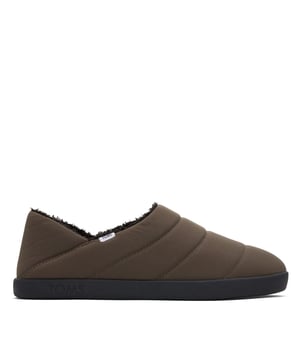 Quilted textile uppers with cosy linings.Slip on fastening.Convertible heel house slipper.Non-removeable insole.TPR outsole with custom TOMS tread.