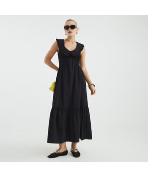 V-neck, Collared, Ruffle detail, Sleeveless, Shirred, Maxi lengthAbout the brandFASHION IS OUR DNARiver Island is an icon of the British high street. Inspired by the latest trends and our heritage style archives, we've been serving style and leading trends for over sixty years.We make fashion for real people with real lives, who want to look real good. Because life's a celebration - let's dress for it.