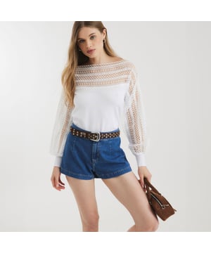 Boat neck, Long sleeves, Hybrid design, Lace detail, CuffedAbout the brandFASHION IS OUR DNARiver Island is an icon of the British high street. Inspired by the latest trends and our heritage style archives, we've been serving style and leading trends for over sixty years.We make fashion for real people with real lives, who want to look real good. Because life's a celebration - let's dress for it.