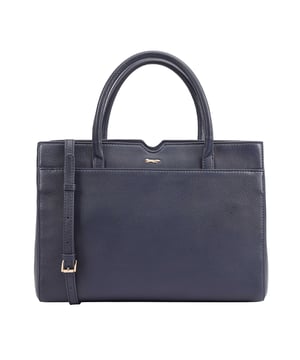 Made from soft premium leather, MAHAVY is a stylish work/travel bag is designed for both function and flair. It features two main compartments with a central zip section, all secured by a sleek magnetic tab. Inside, zipped and slip pockets on either side offer organized storageyou're your smaller essentials like keys, coin and phone. Complete with a removable, adjustable shoulder strap, it's a versatile and trendy companion for everyday use or travel. D:14.3cm W:33cm H:23.5cm