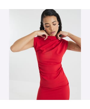 High neck, Short sleeves, Drape detailAbout the brandFASHION IS OUR DNARiver Island is an icon of the British high street. Inspired by the latest trends and our heritage style archives, we've been serving style and leading trends for over sixty years.We make fashion for real people with real lives, who want to look real good. Because life's a celebration - let's dress for it.