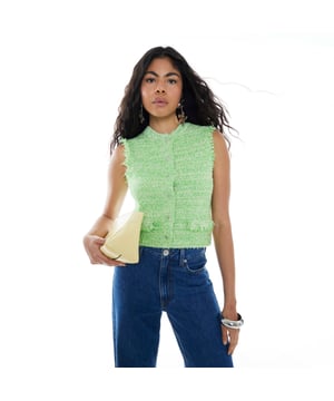 Round neck, Sleeveless, Button fastenings, Boucle, FringedAbout the brandFASHION IS OUR DNARiver Island is an icon of the British high street. Inspired by the latest trends and our heritage style archives, we've been serving style and leading trends for over sixty years.We make fashion for real people with real lives, who want to look real good. Because life's a celebration - let's dress for it.