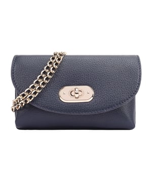 Crafted from soft, genuine leather with a luxurious hand-feel, this small trendy crossbody bag features a sleek chain strap and a branded turn-lock closure for a touch of elegance. Its compact interior includes card slots to keep your essentials neatly organized, while a handy slip pocket on the back offers quick access. The removable chain strap easily converts the bag into a chic clutch, making it a versatile piece for any mood or occasion. D:3.5cm W:18cm H:11.5cm