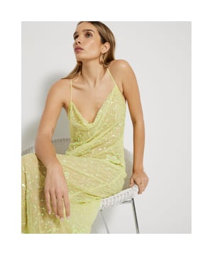 Cowl neck, Sleeveless, Sequin embellishment, Adjustable cross straps, Maxi lengthAbout the brandFASHION IS OUR DNARiver Island is an icon of the British high street. Inspired by the latest trends and our heritage style archives, we've been serving style and leading trends for over sixty years.We make fashion for real people with real lives, who want to look real good. Because life's a celebration - let's dress for it.