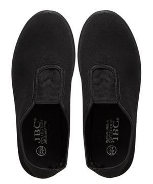 Simple, stylish, and built for comfort—these unisex school pumps are perfect for everyday wear. Made with a soft canvas upper and a matte finish, they offer a snug fit that’s both comfy and breathable. Packed in a brand-new poly bag, these shoes are crafted from high-quality materials to withstand daily school use. Great for PE, indoor activities, or general school wear