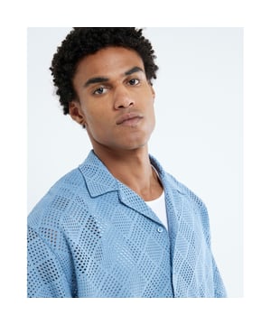 Regular fit, Crochet style, Collared, Crochet fabric, Diamond print, Buttoned fastening, Short sleevesAbout the brandFASHION IS OUR DNARiver Island is an icon of the British high street. Inspired by the latest trends and our heritage style archives, we've been serving style and leading trends for over sixty years.We make fashion for real people with real lives, who want to look real good. Because life's a celebration - let's dress for it.