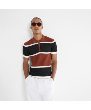 Regular fit, Polo collared, Colour blocked, Quarter zipped, Short sleeves, Lightweight, Comfort stretch, Engineered fit, TexturedAbout the brandFASHION IS OUR DNARiver Island is an icon of the British high street. Inspired by the latest trends and our heritage style archives, we've been serving style and leading trends for over sixty years.We make fashion for real people with real lives, who want to look real good. Because life's a celebration - let's dress for it.