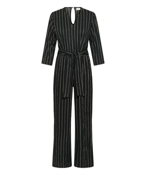 Jumpsuit für Damen mit bequemem Schnitt, geradem Bein und Keyhole-Ausschnitt. 3/4-Ärmel und Bindegürtel sorgen für Vielseitigkeit. Für verschiedene Anlässe geeignet.  Schonwäsche 30°, Nicht bleichen, Nicht im Trockner trocknen, Tropnass aufhängen im Schatten, Kalt bügeln max. 110° C, Nicht trockenreinigen  98% Polyester,2% Elasthan