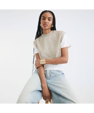 Crew neckline, Short sleeves, Double layered, Crochet, Tie detailAbout the brandFASHION IS OUR DNARiver Island is an icon of the British high street. Inspired by the latest trends and our heritage style archives, we've been serving style and leading trends for over sixty years.We make fashion for real people with real lives, who want to look real good. Because life's a celebration - let's dress for it.