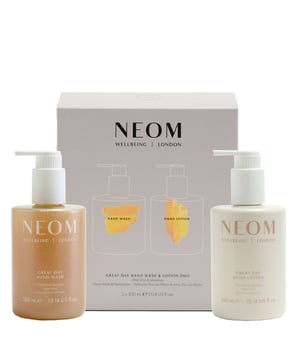 Experience the uplifting power of Neom Wellbeing London’s Great Day Hand Wash and Lotion Duo. This luxurious set features a 300ml hand wash and a 300ml hand lotion, both infused with 100% natural essential oils, including Wild Mint and Mandarin. The hand wash gently exfoliates with orange peel and olive crush while nourishing your skin with aloe vera. The lotion, enriched with shea butter, provides deep hydration and a delightful scent. Perfect for elevating your mood and adding self-care to your routine, this duo leaves your hands feeling soft and revitalized.