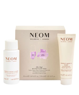 Transform your bedtime routine with the Neom Wellbeing Sleep Duo, designed to help you unwind and prepare for a peaceful night's sleep. This set includes the Perfect Night's Sleep Magnesium Bath Milk (50ml) for a soothing soak, and the Magnesium Body Butter (30ml) to nourish your skin before bed. Both products harness the power of magnesium to promote relaxation and well-being. Neom Wellbeing London is proud to be a Certified B Corporation, ensuring that their products are crafted with care for both people and the planet. Experience the ultimate relaxation and embrace restful nights with Neom.