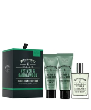 Indulge the man in your life with the Scottish Fine Soaps Men's Grooming Gift Set, featuring the captivating Vetiver & Sandalwood fragrance. This luxurious collection includes a 50ml Eau de Toilette, 75ml Aftershave Balm, and 75ml Hair & Body Wash, enriched with earthy vetiver and sandalwood notes. The Eau de Toilette offers a modern masculine scent with vibrant citrus top notes, while the Hair & Body Wash revitalizes with a sulphate-free formula. Complete the grooming experience with the Aftershave Balm, designed to calm and protect the skin.