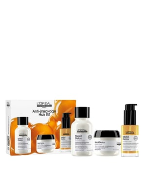 Discover the L'Oréal Professionnel Metal Detox Anti-Breakage Mini Trio Kit, featuring a 100ml Shampoo, 75ml Mask, and 30ml Oil designed to combat hair breakage and color fade. This kit is infused with Glicoamine, which effectively neutralizes excess metals in your hair. Experience up to 97% less hair breakage and achieve hair that is up to 2x shinier. Enjoy long-lasting smoothness with anti-humidity benefits. Protect your hair from metal absorption with this professional haircare solution. Set includes: 100ml Shampoo, 75ml Mask, and 30ml Oil.
