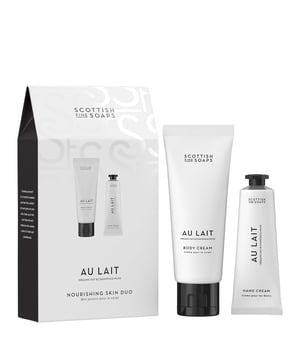 Experience the essence of Scotland with the Scottish Fine Soaps Au Lait Nourishing Skin Duo. This set features a replenishing Hand Cream and a hydrating Body Cream infused with creamy oats and wildflower scents. The Au Lait Body Cream (75ml) combines nourishing Scottish oat and chamomile milk with hyaluronic acid, jojoba oil, and shea butter for soft skin. The Au Lait Hand Cream (30ml) contains 10% shea butter to protect and replenish your hands, leaving them soft and subtly scented. Indulge in this duo for nourished skin.