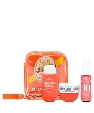 Discover the ultimate body care experience with the Sol de Janeiro Bom Dia Bright Body Care Jet Set. This luxurious set includes:

- **Bom Dia Bright Clarifying AHA BHA Body Wash (90ml)**: Gently clarifies and exfoliates your skin with fruit-derived AHAs and Salicylic Acid, leaving it feeling clean, soft, and rejuvenated. The sulfate-free formula helps prevent ingrown hairs and bumps for smooth skin.

- **Bom Dia Bright Body Cream (50ml)**: Enriched with Fruit AHAs, this moisturizing body cream smooths and refines skin texture, providing a radiant glow while delivering intense hydration.

- **Cheirosa 40 Perfume Mist (30ml)**: Experience the essence of Rio with this captivating fragrance featuring Black Amber Plum, Jasmine Blooms, and warm Vanilla Woods. Each spritz evokes the vibrant allure of Carnaval.

Elevate your daily self-care routine and indulge in the joy of beautifully nourished skin.