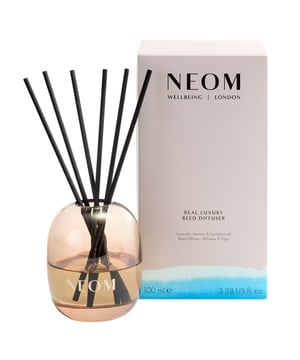 Experience the calming power of Neom Wellbeing London's Real Luxury Reed Diffuser, expertly crafted to help you unwind and de-stress. This luxurious diffuser features a unique blend of 16 pure essential oils, including soothing lavender and grounding sandalwood, designed to create a serene atmosphere in your home. Neom believes that wellbeing starts with small moments, and this diffuser provides a fragrant escape from daily life. Refill your elegant glass vessel with any NEOM fragrance for endless relaxation.
