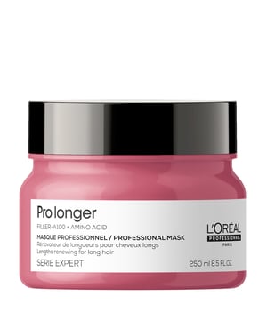 Transform your long hair with the L'Oréal Professionnel SERIE EXPERT Pro Longer Mask. This innovative hair mask is specially designed to enhance the thickness and overall health of your long locks. Featuring patented Filler A-100 technology, it penetrates deep into the hair fiber to plump and strengthen from within. Enriched with amino acids, it works diligently to fortify thin ends and areas in need of extra care. For best results, apply after using Pro Longer shampoo on towel-dried hair, leave for 3 to 5 minutes, and rinse thoroughly. Experience visibly healthier, stronger hair today!