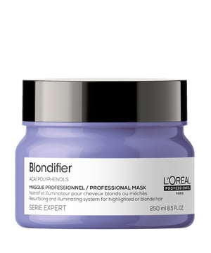 Revitalize and brighten your blonde hair with the L'Oréal Professionnel SERIE EXPERT Blondifier Mask. Formulated with nourishing Polyphenols from Açai berry extract, this luxurious hair mask deeply replenishes, smooths, and nourishes each strand, enhancing the shine and brilliance of your blonde locks. Perfect for maintaining vibrant color and texture, this mask is easy to use: simply apply to towel-dried hair, let it sit for 3 to 5 minutes, and rinse thoroughly for stunning results. Transform your hair care routine and enjoy luminous, healthy blonde hair.
