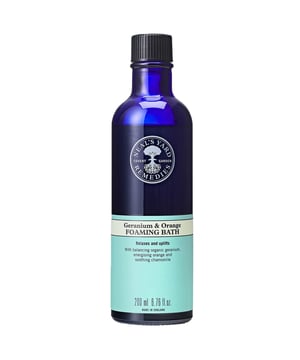 Transform your bathing experience with Neal's Yard Remedies Geranium & Orange Foaming Bath. This luxurious foaming bath combines organic geranium, invigorating orange, and calming chamomile to relax your body and mind. Enjoy the uplifting aroma that promotes calm and wellbeing. Perfect for vegans, simply pour under warm running water, swirl, and immerse in the soothing scent. For enhanced relaxation, follow with our Geranium & Orange Body Balm. Neal's Yard Remedies has been committed to sustainability and ethical practices since 1981.