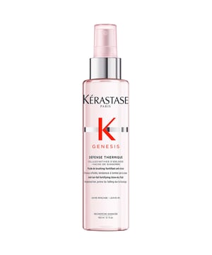 Discover Kérastase Genesis Defense Thermique, an advanced anti-hair-fall blow-dry fluid for weakened hair. This formula reduces hair fall by up to 99.3% and provides intense fortifying benefits. Enriched with Edelweiss Native Cells, Ginger Root, and Aquaxyl, it offers up to 88% hydration and 24-hour frizz protection. Its detangling properties minimize breakage, and it protects against heat up to 230°C. Easy to use, apply to wet hair and blow-dry. Kérastase is committed to sustainability, using less virgin plastic and achieving carbon neutrality in production.