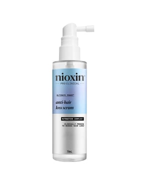 Transform your hair with Nioxin Pro Clinical Anti-Hair Loss Serum, a powerful leave-on scalp treatment for thinning hair. Clinically proven to reduce hair loss by 20% in just 8 weeks, this serum enhances hair anchorage and promotes growth from the first application. Enriched with ingredients like SANDALORE™, caffeine, lauric acid, and niacinamide, it nourishes hair follicles to extend the growth cycle. For best results, apply up to 15 pumps daily on dry or damp hair, massaging evenly into the scalp. Enjoy visibly thicker and stronger hair with consistent use.