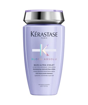 Transform your blonde hair with Kérastase Blond Absolu Bain Ultra-Violet, the ultimate anti-brass purple shampoo. Formulated with powerful neutralising agents, it effectively eliminates unwanted brassiness and yellow tones, making it perfect for cool blondes and grey hair. Regular use ensures long-lasting protection against brassiness while revitalising shine and softness. Infused with Hyaluronic Acid and Edelweiss flower, this shampoo not only boosts luminosity but also deeply nourishes your hair. For best results, apply to wet hair, massage into key zones, and leave on for 2 to 5 minutes before rinsing. Kérastase is dedicated to sustainability, using less virgin plastic and promoting eco-friendly practices, including carbon-neutral production. Experience the perfect blend of luxury and care for your hair with Kérastase.