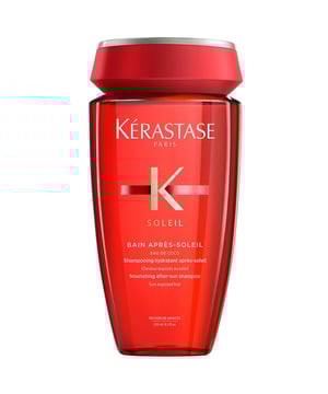 Revitalize your hair with Kérastase Soleil Bain Après-Soleil, an after-sun shampoo infused with coconut water. This gentle cleanser removes chlorine, salt, and sand residues that can dry out your hair. It lathers beautifully, purifying your scalp and strands while providing hydration. Enjoy refreshed, luminous, and smooth locks with a captivating jasmine fragrance. For best results, apply after sun exposure, massage, and rinse thoroughly. Kérastase is committed to sustainability, using less virgin plastic and eco-friendly practices.