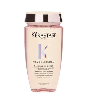 Transform your hair with Kérastase Gloss Absolu Bain Hydra-Glaze Shampoo, a hydra-illuminating formula for all hair types, including frizzy locks. Infused with Hyaluronic Acid and Wild Rose Oil, it delivers exceptional moisture and a stunning glossy finish. Experience up to 4 days of anti-frizz protection. The high-foaming gel formula cleanses deeply, smoothing hair cuticles for an ultra-smooth texture. Enjoy the luxurious fragrance with floral notes and hints of vanilla. Kérastase is committed to sustainability and elevating your hair care routine.