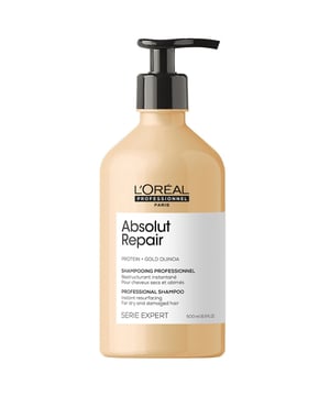 Revitalize your hair with L'Oréal Professionnel SERIE EXPERT Absolut Repair Shampoo, specially formulated for damaged hair. This powerful shampoo resurfaces and seals hair cuticles, locking in essential moisture and nutrients for optimal hydration. Experience a remarkable 77% reduction in surface damage and enjoy hair that is 7 times shinier. The lightweight formula cleanses effectively while making your hair softer and easier to manage. For best results, apply to wet hair, lather, and rinse thoroughly. Follow up with Absolut Repair Conditioner or Mask for enhanced care.