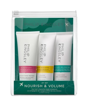Elevate your hair care routine with the Philip Kingsley Nourish & Volume Jet Set, designed for beautiful hair on-the-go. This three-step system adds body, detangles, and enhances shine without weighing your hair down. Perfect for limp, heat-styled, or color-treated hair, this set includes:

- **Body Building Shampoo (75ml)**: Created by Philip Kingsley’s Trichologists, this weightless shampoo provides volume, bounce, and shine to fine hair, leaving it looking fuller and thicker.
- **Moisture Balancing Conditioner (75ml)**: This innovative conditioner hydrates and nourishes mid-lengths and ends, making hair smooth and manageable.
- **Elasticizer (75ml)**: A multi-award-winning pre-shampoo treatment that deeply nourishes all hair types, enhancing elasticity and shine.

Crafted with eco-friendly packaging, this set is not only perfect for beginners but also a great gift for anyone seeking luscious, healthy hair. Enjoy salon-quality results wherever you are!